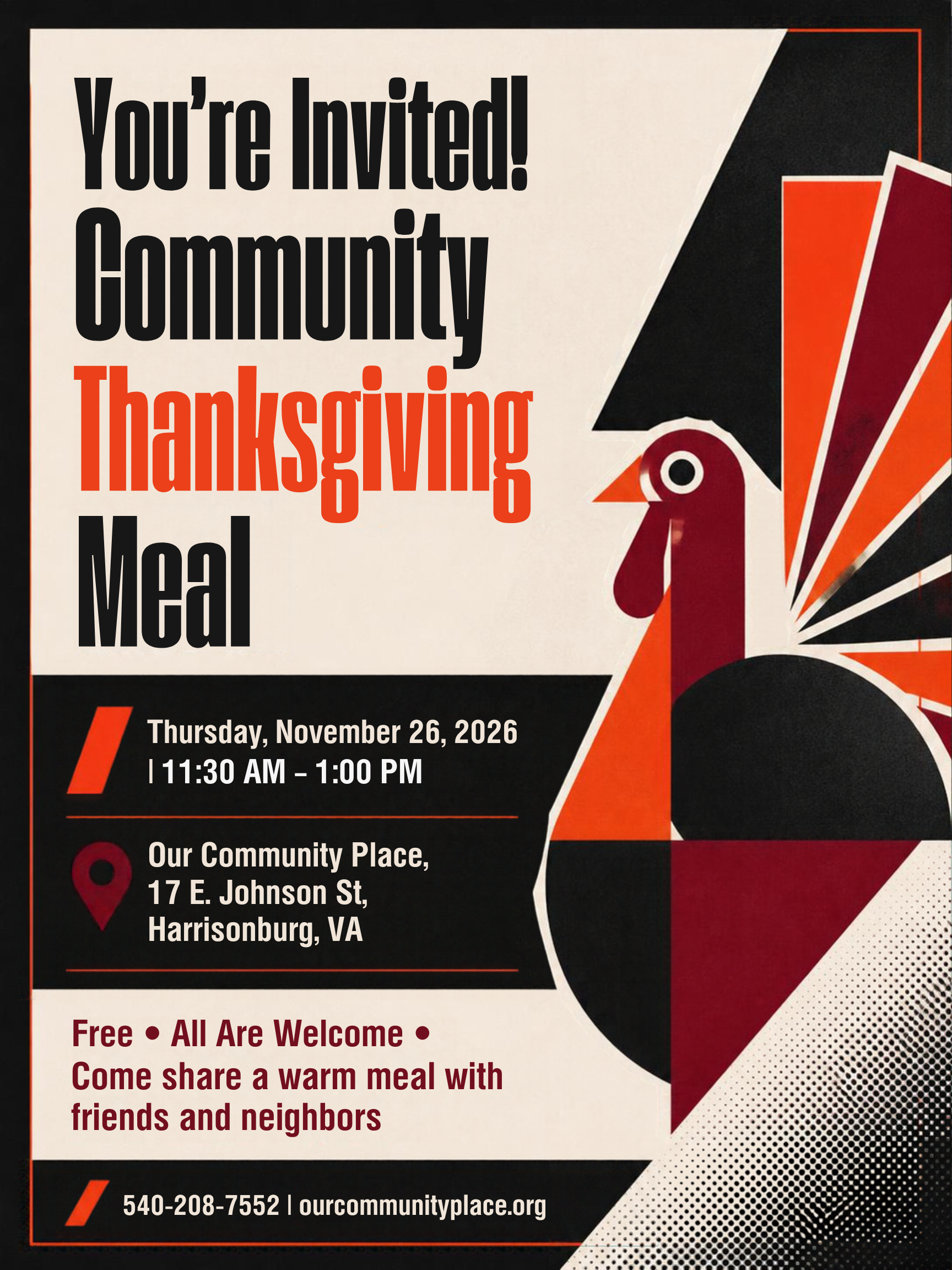 Community Thanksgiving Meal Poster